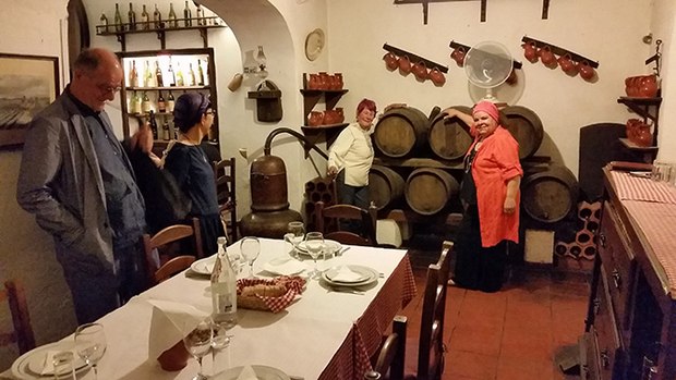 Adelaide Texixeira admires the Restaurant's wine supply