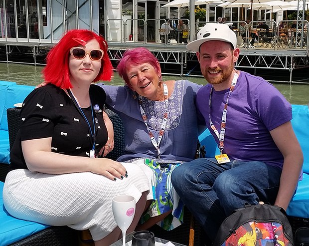 Yvonne Ulden, director of the KLIK Animation Festival in Amsterdam with Nancy and Jamie Badminton at the Cartoon Network picnic