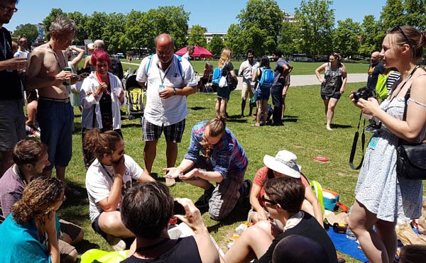 Swedish animator and magician Stefan Eriksson doing his magic at our picnic