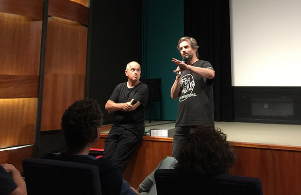 Peter Putz being introduced by Under the Radar founder Holder Lang at the Blickle Kino