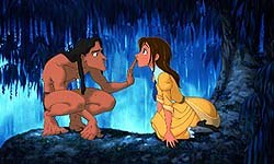 Tarzan meets Jane. © Burroughs and Disney, Tarzan® Edgar Rice Burroughs, Inc. All rights reserved.