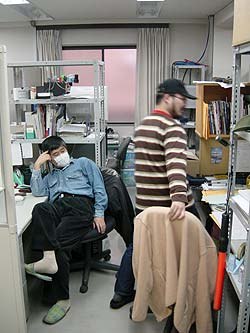 Animators Ryuji Mitsumoto (left) and Kazunori Suga.