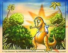 The palindromic NOITAMINANIMATION, which produces Gay Dinosaurs, offers full-service animation production facilities in Ottawa. © NOITAMINANIMATION.