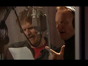 Roger Allers and Sting working on Kingdom of the Sun, which would become Kingdom in the Sun and then finally, after a long painful process, The Emperor's New Groove. © Xingu Films. All stills courtesy of Disney Enterprises I