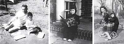 Left to right: David with his father Max in 1946; David as an early reader; and with his mother Jeannette in 1943. © David Ehrlich.