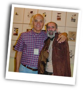 David Ehrlich and Mikhail Gurevich at the opening of Kovalyovs exhibition. Photo courtesy of Andrei Svislotsky.