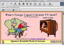 The George Liquor Show, an Internet series, is another of Kricfalusi's creations. © Spumco.