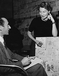 John Halas (left) and Joy Batchelor work on Animal Farm. © The Halas & Batchelor Collection Limited. Courtesy of the Animation Research Centre Archive.