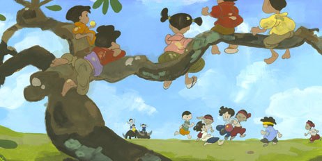 This concept art painting by Mike Nguyen was done in the early stages of development and captures the carefree feeling of My Little World.