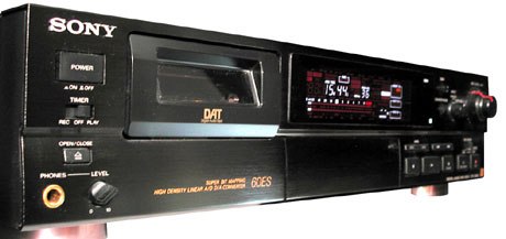 DAT recorder for digital audio recording on tape. It will accept both analog and digital inputs, and the recording quality is as good as you can get.