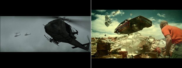 Rushes shows the evolution of war in a music video for Beta Band (left). On the right is a spot Rushes produced for European cellphone operator Oskar. Courtesy of Rushes.