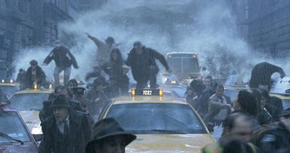 If it's not a blast of fire threatening innocent bystanders like in Independence Day, it's a flood of water in an Emmerich epic.