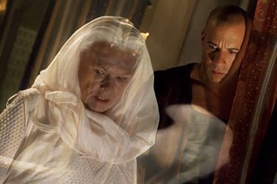 The tri-camera methodology developed for Lord Marshal was later applied to Aeron, an alien character played by Judi Dench, to make her appear transparent. Photo Credit: Universal Studios.