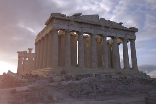 Dr. Paul Debevec exquisitely recreates ancient Greece in his newest film, The Parthenon. © 2004 University of Southern California.