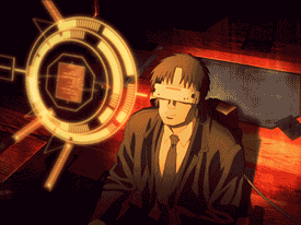 Detective Togusa connects his internal hard drive to the worldwide net in order to find clues to stop the gynoids.