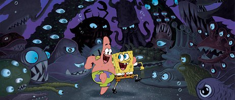 SpongeBob and Patrick blithely walk through a land of monsters in their quest for Neptune&#146;s lost crown.