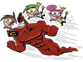 Nickelodeon worked with Butch Hartman, creator of The Fairly OddParents, on a web comic spinoff, Crimson Chin. Courtesy of Nickelodeon.