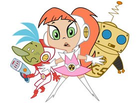 Atomic Betty, created by Atomic Cartoons, seamlessly integrates Flash with Maya. © 2004 Atomic Cartoons.