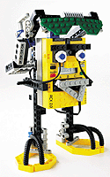 One possible configuration using the Robotics Invention System TM that allows the programming of robots to be simple. © 2000 The LEGO Group.