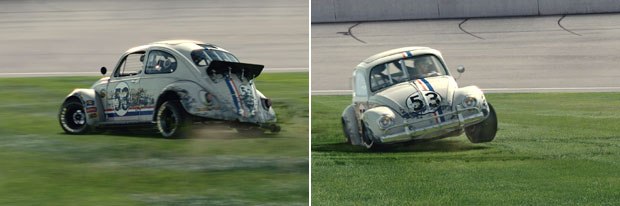 In this new installment, Herbie takes a spin on the infield before a NASCAR race.