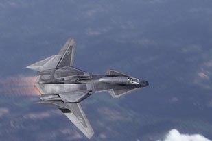 The CG jets were modeled in Maya and rendered in RenderMan and then mapped inside a CG sphere.