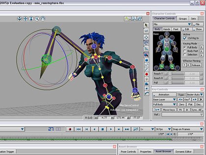Characterizing is simply connecting MotionBuilders built-in control rig with your character skeleton using the intuitive drag and drop interface. All screencaptures by Fred Galpern.