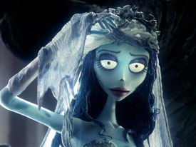Johnson happily indulged in a bit of classic horror when Corpse Bride rises from the grave. The scene combined Hollywood glamour with a touch of Hammer to create a sexy-scary moment. James Whale and Mario Bava might have approved.