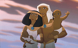 Joseph and his young family in Egypt. TM and © 2000 Dreamworks LLC.