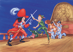 Dindal relates the backgrounds of Peter Pan to an empty stage waiting for actors to perform. © Walt Disney Pictures. All rights reserved.