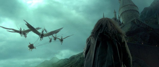 Framestore CFC produced more than 200 shots, including the arrival of the Beauxbatons Academy members at Hogwarts in a giant carriage pulled by flying horses. Framestore re-used the wings of its hippogriff CG model to build the Pegasus models.