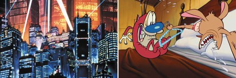 Akira (left) opened doors to sophisticated narratives while The Ren & Stimpy Show offered mature TV animation. Courtesy of Pioneer Ent. Produced by Akira Committee Kodansha. © 1987 Akira Committee (left); © Spike T