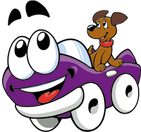 Putt-Putt winning the race in children's interactive game play for Humongous. © 2000 Humongous Entertainment. All rights reserved.