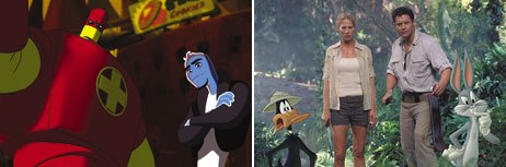 The long list of new films that failed to catch The Lion King Box Office Brass Ring include Osmosis Jones (left) and Looney Tunes Back in Action. © Warner Bros.