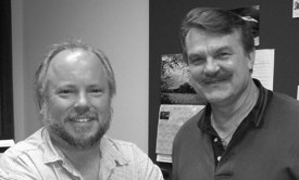 Paul Vitello, (left) with R.D. Floyd of Paul Vitello Prods., finds that with most TV animation, the best results come when actors match their performance to the action of the storyboards.