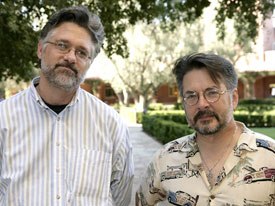 Michael Fry (left) and T Lewis are the creators of the comic strip Over the Hedge, and also served as creative consultants for the film.