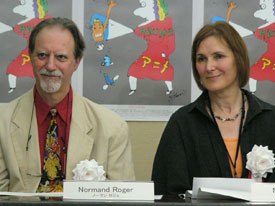 Festival participants included honorary president Normand Roger (left) who also received the ASIFA Prize and Marcy Paige, chairperson of the jury. Courtesy of Hiroshima 2006.