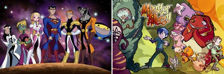New network CW has continued the successful WB lineup with a mix of returning series, anime shows and classic characters re-done. Legion of Super Heroes (left) and Monster Allergy © Warner Bros. Ent. Inc.