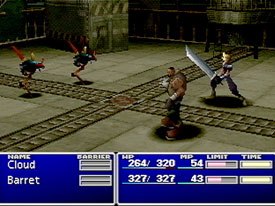 Part of Final Fantasy's appeal is that while characters may appear in sequels, subsequent games are not direct retreads of the original concept. Above is a battle scene from Final Fantasy VII.