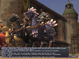 In Final Fantasy XI, a multiplayer online role-playing game capable of simultaneous multi-play across three different platforms, players embark on adventures through vast environments in Vana'diel, a world with over a hundred areas to explore.