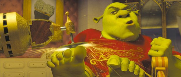 Lucia Modesto, character td for the Shrek series, noted that the model for Shrek had to be redone in Shrek the Third so that he could have detailed toes for some scenes. Previously his feet was masked by shoes or socks. 