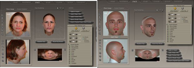 [Figure 3] Aligned face images (left). [Figure 4] Custom photo face (right). 