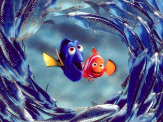 The non-acting fish were under AJ's control in Finding Nemo. © Disney/Pixar.