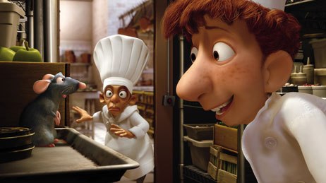 Ratatouille brings advanced animation acting to humans and rodents alike. © Disney-Pixar.