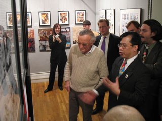 The Museum of Comic and Cartoon Art in New York City regularly has exhibits related to animation and hosts special events like this reception for Stan Lee. Courtesy of MoCCA.