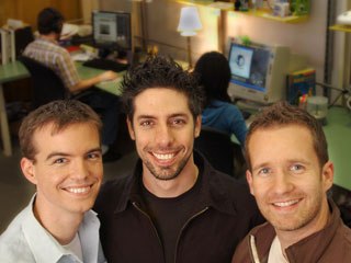 Left to right, Shawn Kelly, Carlos Baena and Bobby Beck, cofounders of Animation Mentor, at the school's Berkeley administrative headquarters.