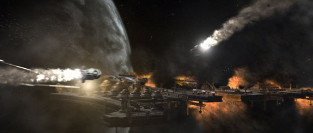 While the BSG series has always been known for its gritty, minimalist approach to vfx, Razor expanded upon the look and feel of the franchise and went for something a little bit bigger and flashier. 