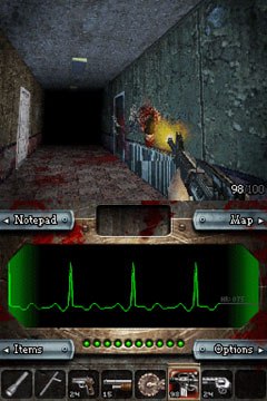 The game purveyors suggest you play Dementium: The Ward in the dark while wearing headphones. Be forewarned, this game will scare the living piss out of you. Courtesy of Gamecock Media.