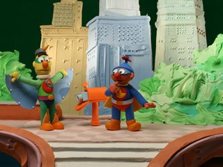 Sesame Workshop presents their stop motion of Bert and Ernie at the Kids Licensing Forum.