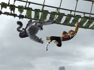 The Rope Bridge Fight in Kung Fu Panda shows how the layout, animation and effect departments were doing work on top of each another. All Panda images © DreamWorks Animation LLC.