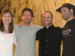 Clone Wars was represented by producer Catherine Winder, editor Jason Tucker, co-writer Henry Gilroy and director Dave Filoni. Courtesy of Rick DeMott.